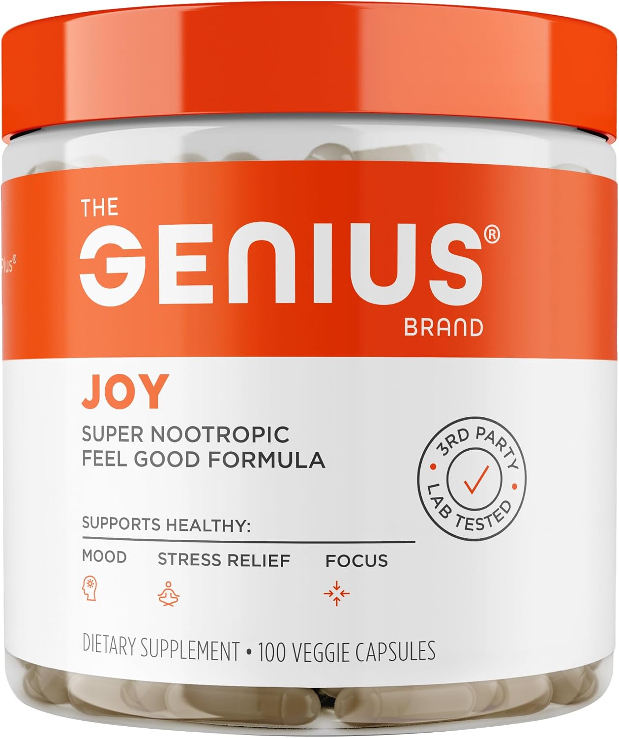 Genius Joy Nootropic Mood Supplement, 100 Veggie Pills