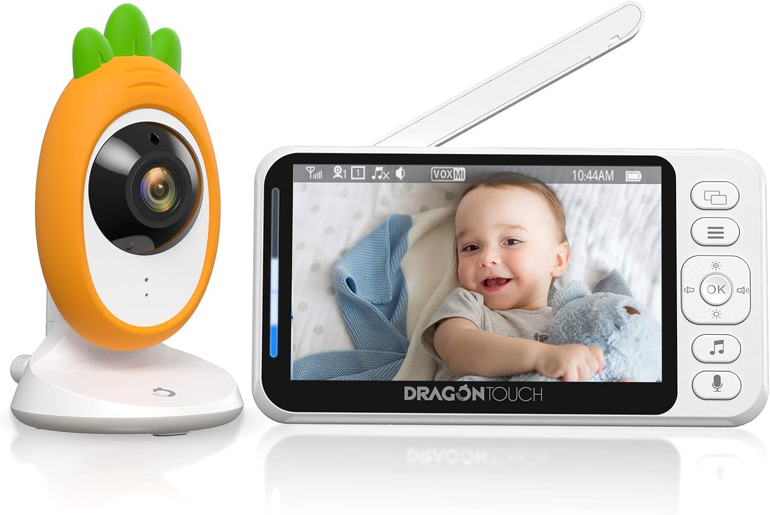 Dragon Touch Baby Monitor with Camera, 4.3" HD LCD Screen, 2.4GHz Wireless Transmission, Two-Way Audio, Infrared Night Vision, VOX Mode, Split Screen, 8 Lullabies and Temperature Monitoring-E40