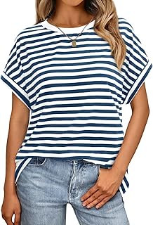 AUTOMET Women Tops Casual Basic T Shirts Loose Fit Crewneck Short Sleeve Summer Outfits