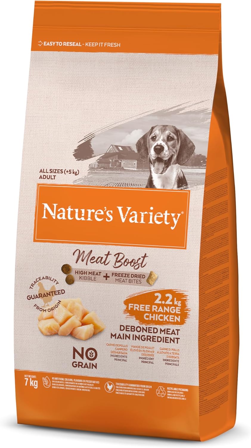 Nature's Variety Meat Boost Complete Dry Food Free Range Chicken for Adult Dogs 7 Kg