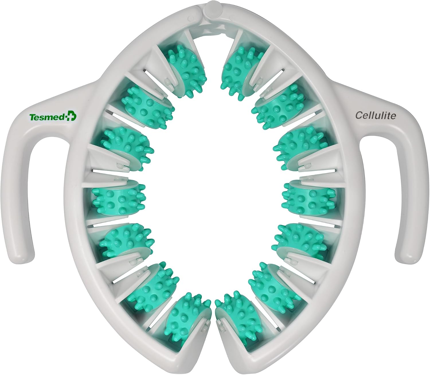 TESMED Cellulite – Manual Anti-Cellulite Massager, Made in Italy, Patented, with Triple Mechanical Action That Lift, Tighten, and Release The Skin - Cellulite Roller for Thighs and Buttocks (Green)