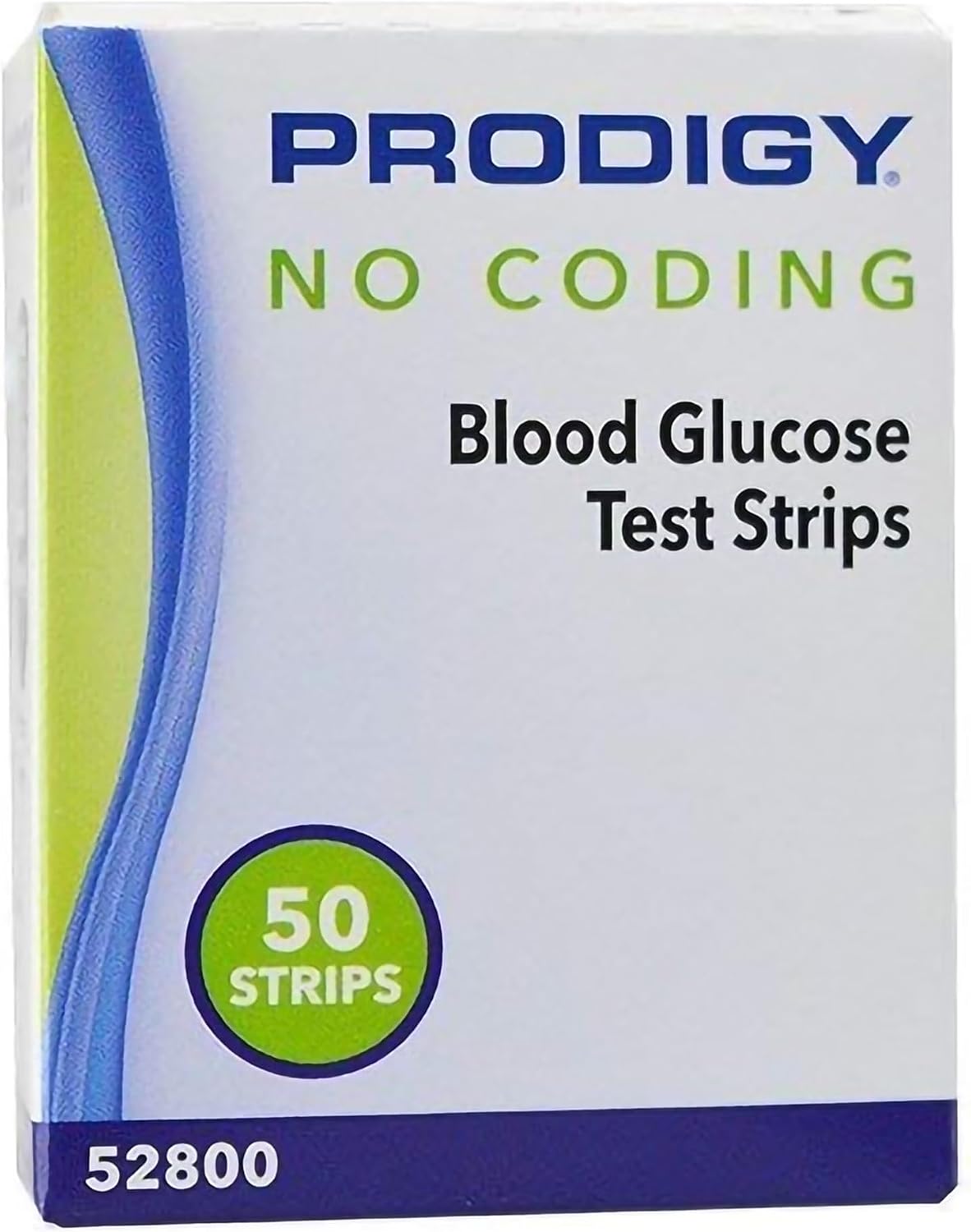 Prodigy 73200 No Coding Blood Glucose Test Strips, Box of 50 Strips