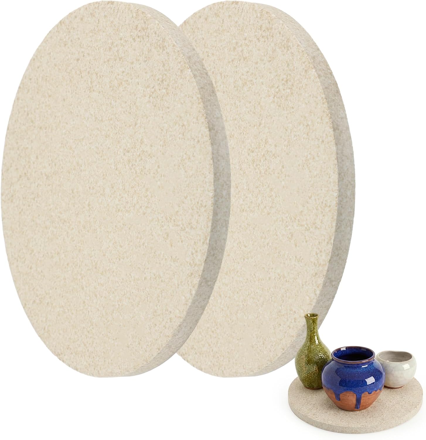 ElaraBerry 2 Pack Round Kiln Shelf 7 x 0.5 Inch Fires up to 2280°f Clay Kiln Shelf Ceramics Pottery Glass Fusing for Home Studio Kilns Ceramic Firing Support Plate Accessories Use in Most Kilns