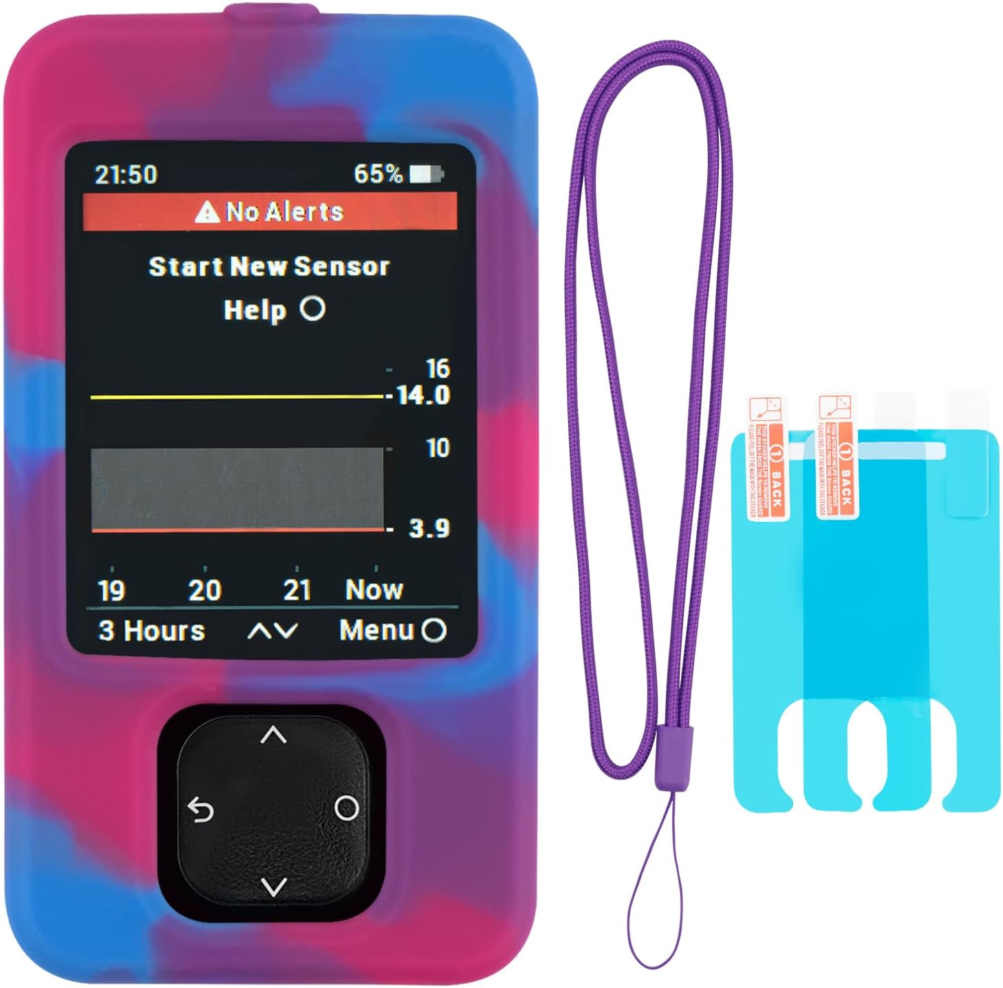 Dexcom G7 Receiver Case with Neck Lanyard and 2PCS Screen Protector (Tricolor Mixing)