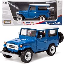 All Star Toys Exclusive Toyota Land Cruiser FJ40 Royal Blue with Custom Off-Road Wheels 1/24 Diecast Model by Motormax 79323 FJ Cruiser J40