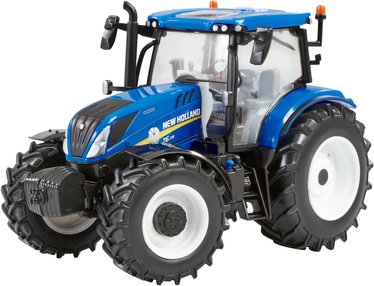New Holland T6.175 Blue Power Tractor Replica, New Holland Tractor Replica Compatible with 1:32 Scale Farm Animals and Toys, Suitable for Collectors & Children from 3 Years