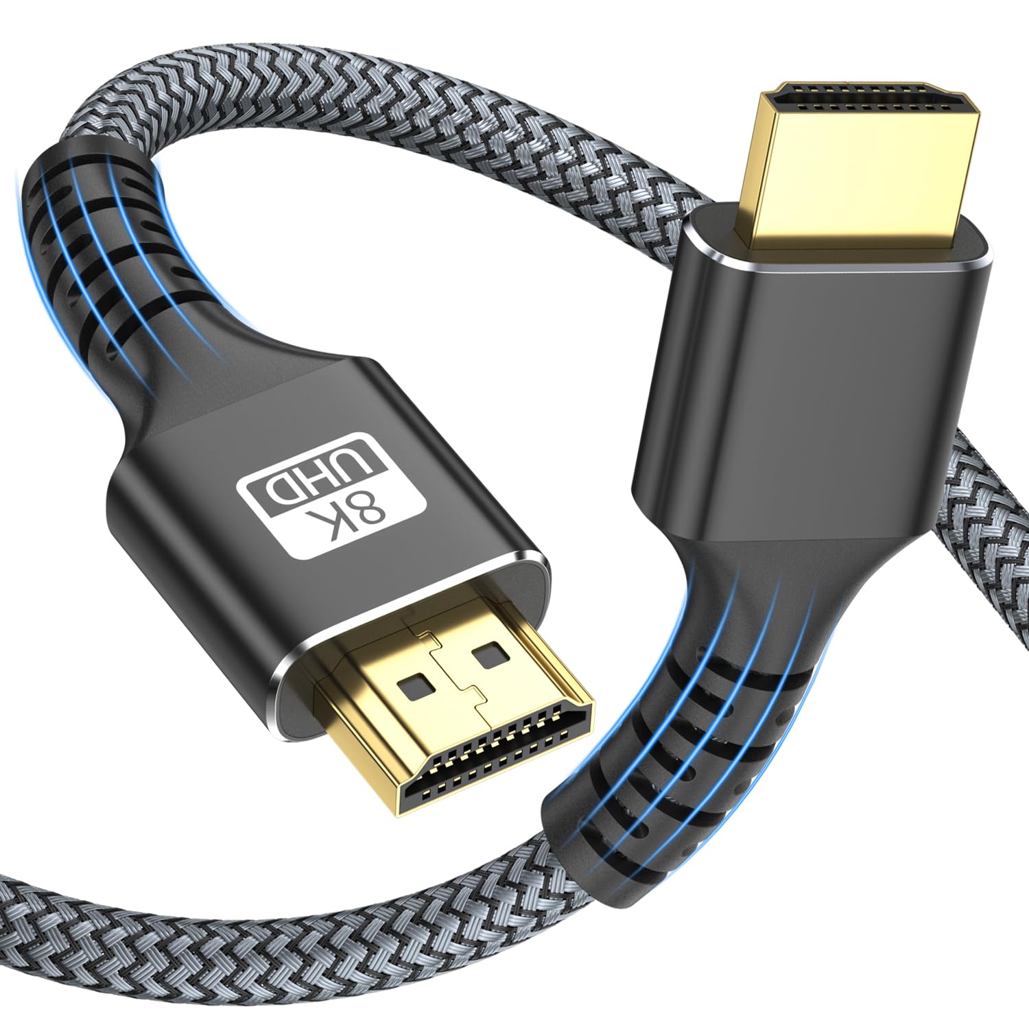 looyotul 8k Hdmi Cable 1m Ultra High Speed HDMI 2.1 Cable 8K@60HZ 4K@120HZ 48Gbps HDMI Cord for HDTV,PS4,PS5,Monitor Laptop,Xbox,HDCP 2.2&2.3 Support HDR,eARC,Ethernet,Dolby.(Black)