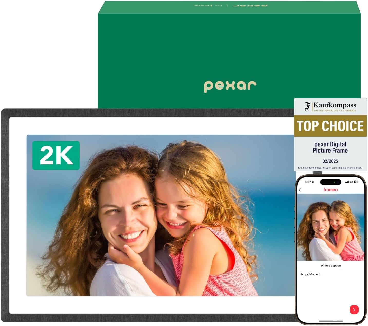 pexar by Lexar WiFi Digital Picture Frame 11″ | Yahoo Tech Best Tested Frame 2025 | 2K Resolution Ultimate Clarity, Anti-Glare Touch Stunning Screen for Gifting, Share Photos/Videos via APP