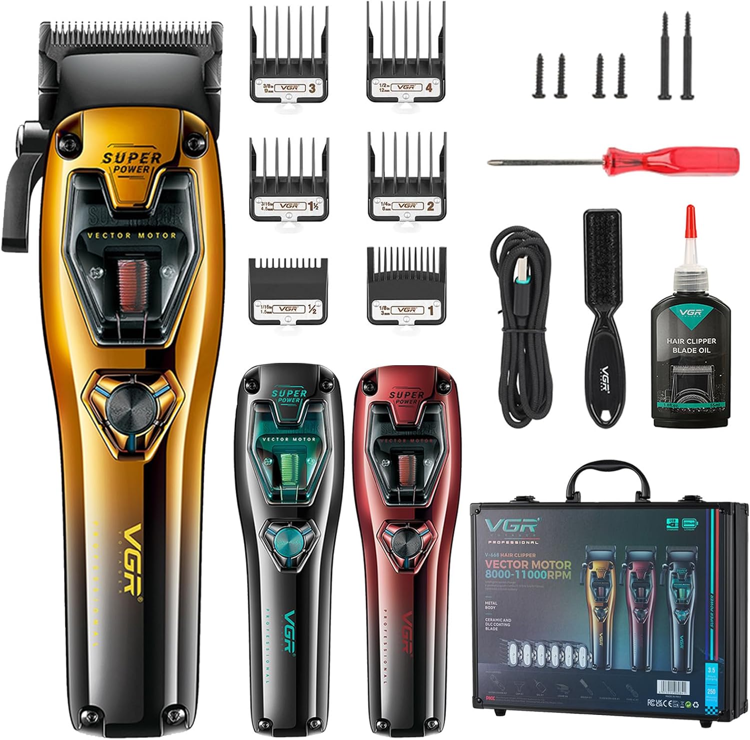 VGR 668 Professional Hair Clippers for Men with 11000 RPM Motor