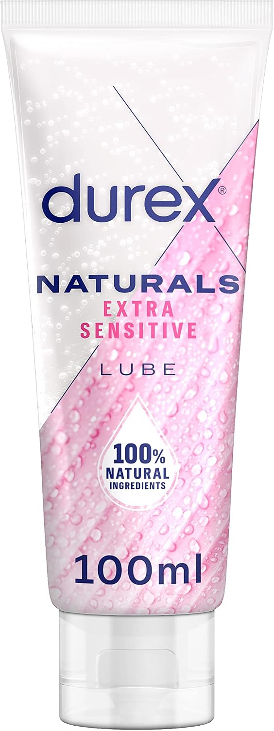 Durex Natural Extra Sensitive Water-Based Lube 100 ml, Intimate Gel Aloe Vera, Non-Sticky, Ph Friendly, Condom And Toy Compatible, Eases Vaginal Dryness