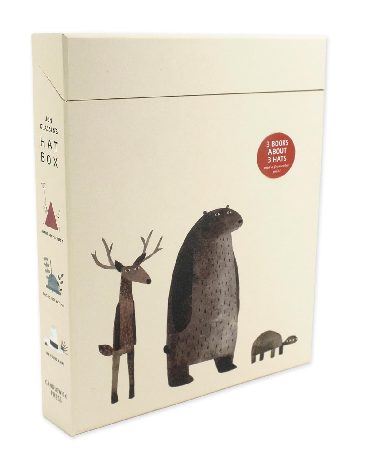 Jon Klassen's Hat Box: Books 1-3 (Keepsake Box Set Containing Three Clever Picture Books Plus a Frameable Print) (The Hat Trilogy)