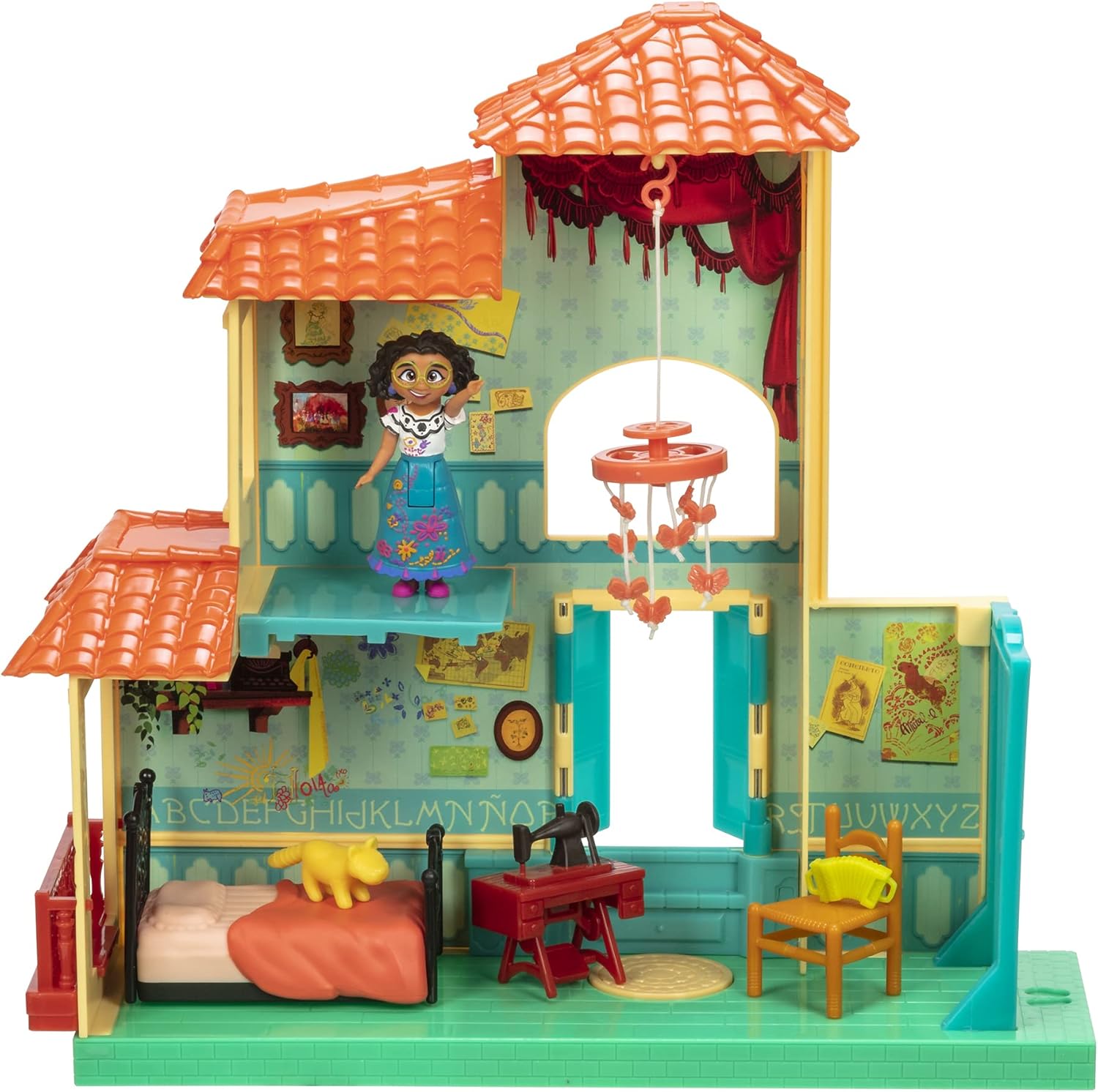 Disney Encanto Mirabel Bedroom Playset, Interactive Playset Includes Step and Surprise Feature, Singing Bed and 5 Accessories For Added Play, Mirabel Doll Included!