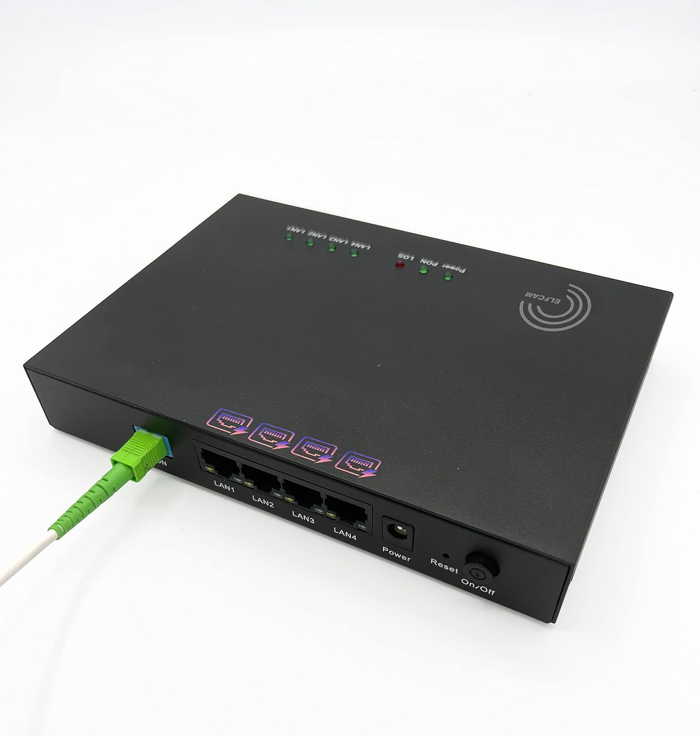 Elfcam® - UN for GPON / EPON OLT, with SC/UPC single-mode fibre optic port and 4 PoE Ethernet ports