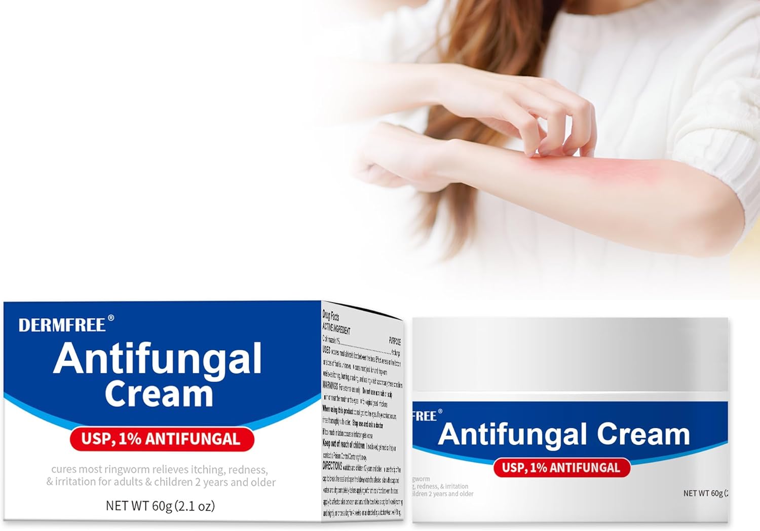 Antifungal Cream for Athlete's Foot & Jock Itch Treatment | Fast-Acting Anti Fungal Skin Cream | Effective Relief Jock Itch, Ringworm, Eczema | Odourless & Non-Greasy (60g)