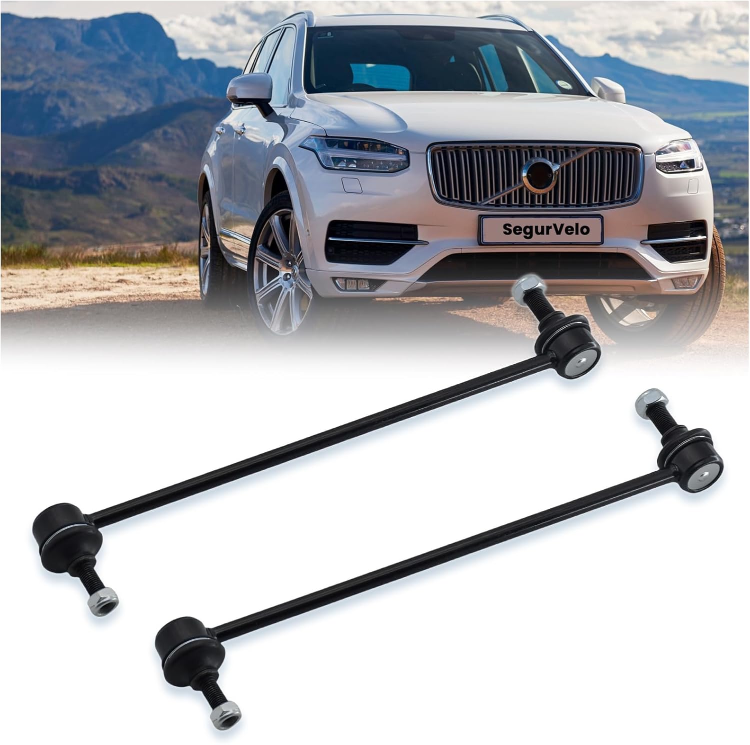 2Pcs K80501 Front Sway Stabiliser Bar End Link Compatible With Volvo 2001-2009 S60, 1999-2006 S80, 2001-2007 V70, 2003-2007 XC70, 2003-2014 XC90, Replacement Suspension Kit