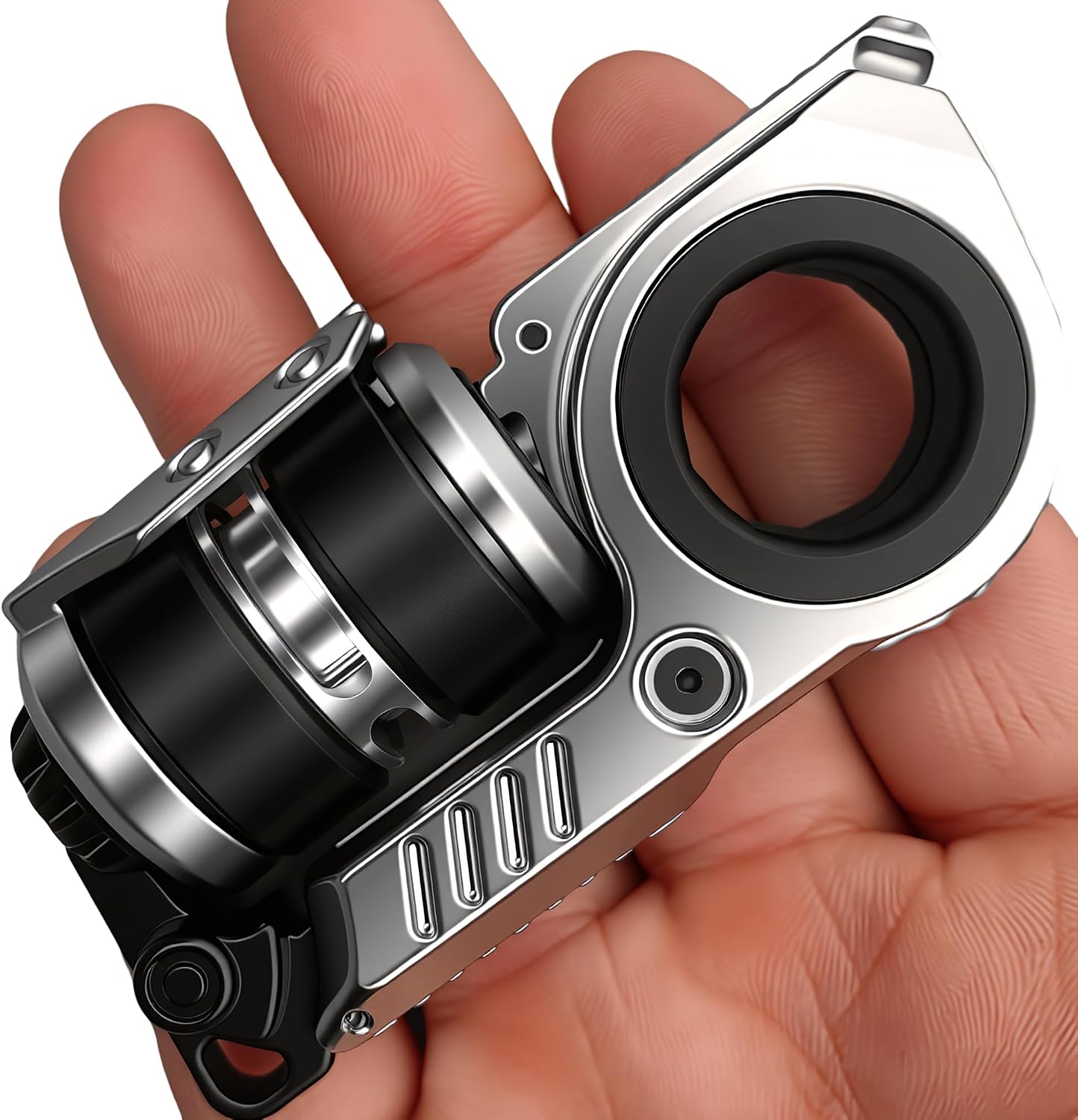 EDC Metal Fidget Spinner Toy, Stress Relief Magnet Design, Multiple Play Modes, Adult Novelty Toy, Crisp Sound, (Silver)