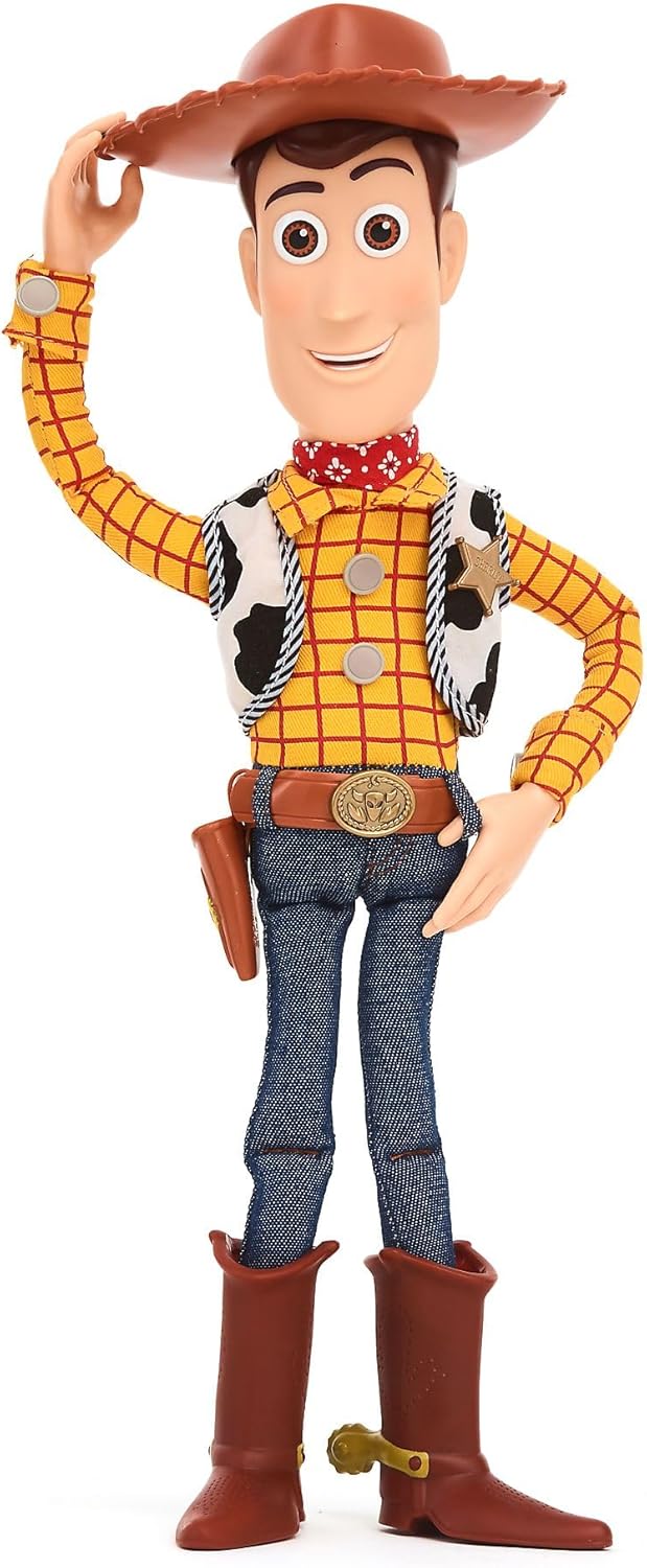 Disney Store Official Sheriff Woody Interactive Talking Action Figure, Pixar's Toy Story, 39cm/15”, Pull string Cowboy Doll Featuring 15+ English Phrases, Interacts with Other Characters, Ages 3+