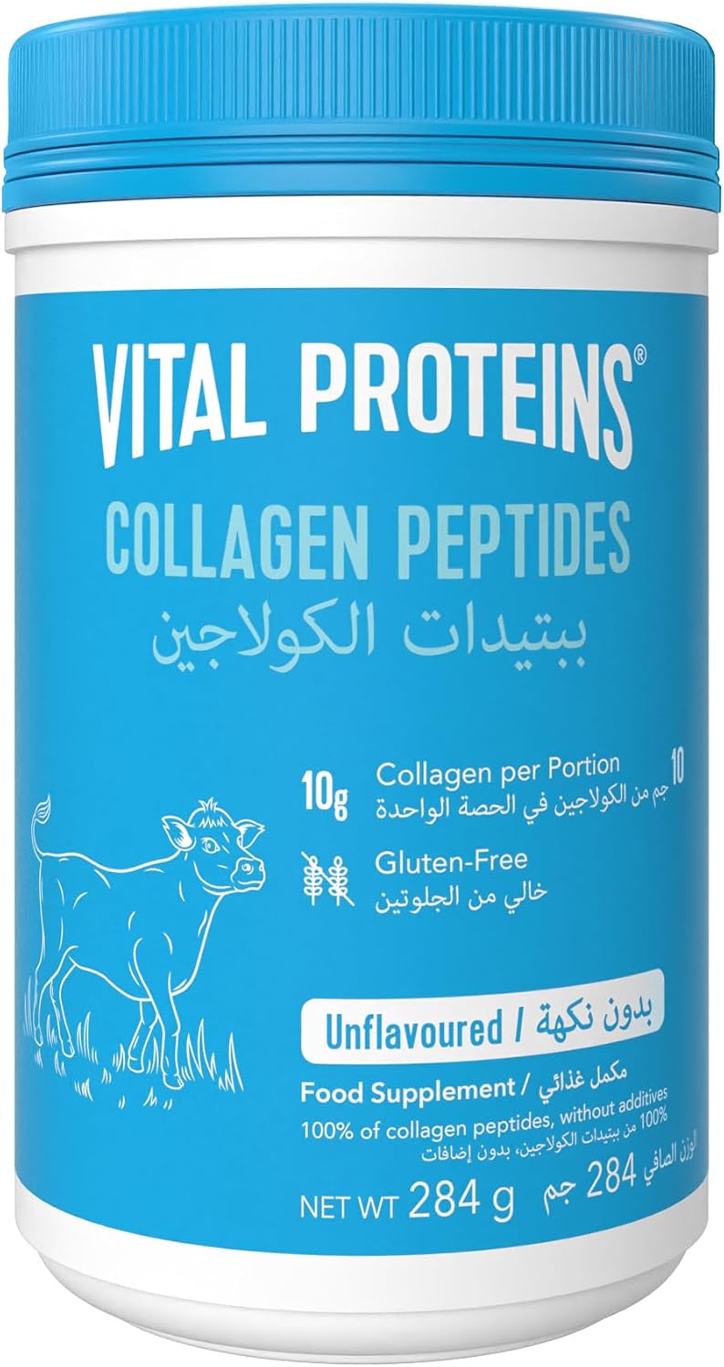 Collagen Supplements, Vital Proteins Hydrolyzed Collagen Peptides Powder (Type I, III) - Unflavored 284g Canister