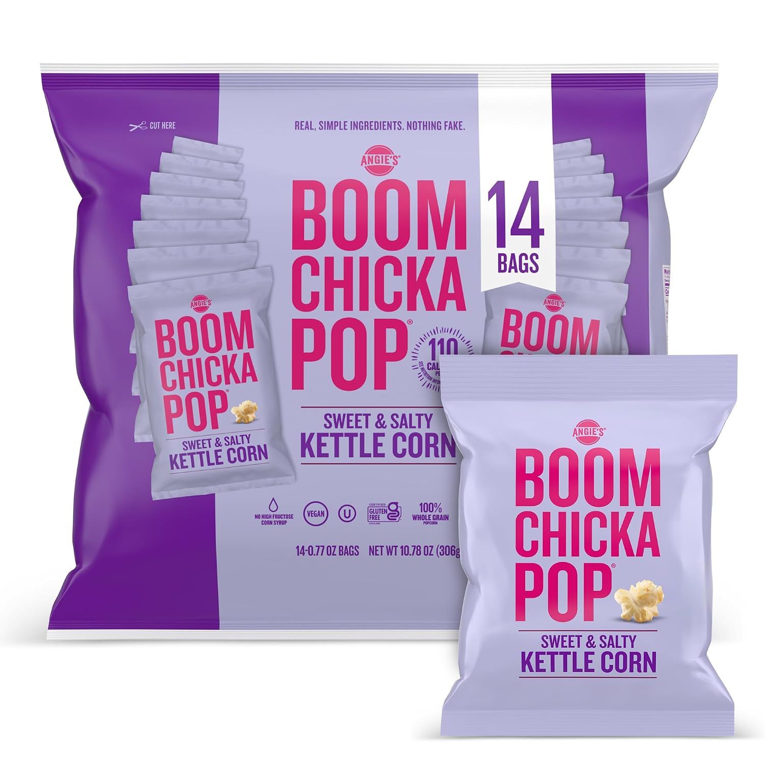 Angie's BOOMCHICKAPOP Sweet & Salty Kettle Corn, 0.77 oz. Bag (14-ct)