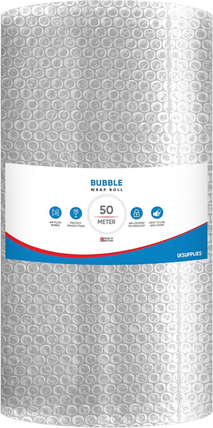 Strong Bubble Wrap (Pick Any Size 300MM to 1000MM) 300MM x 50M Lightweight Packing Wrap Roll for Shipping, Moving House & Storage, Protecting Packing Wrap Air Bubble Packaging