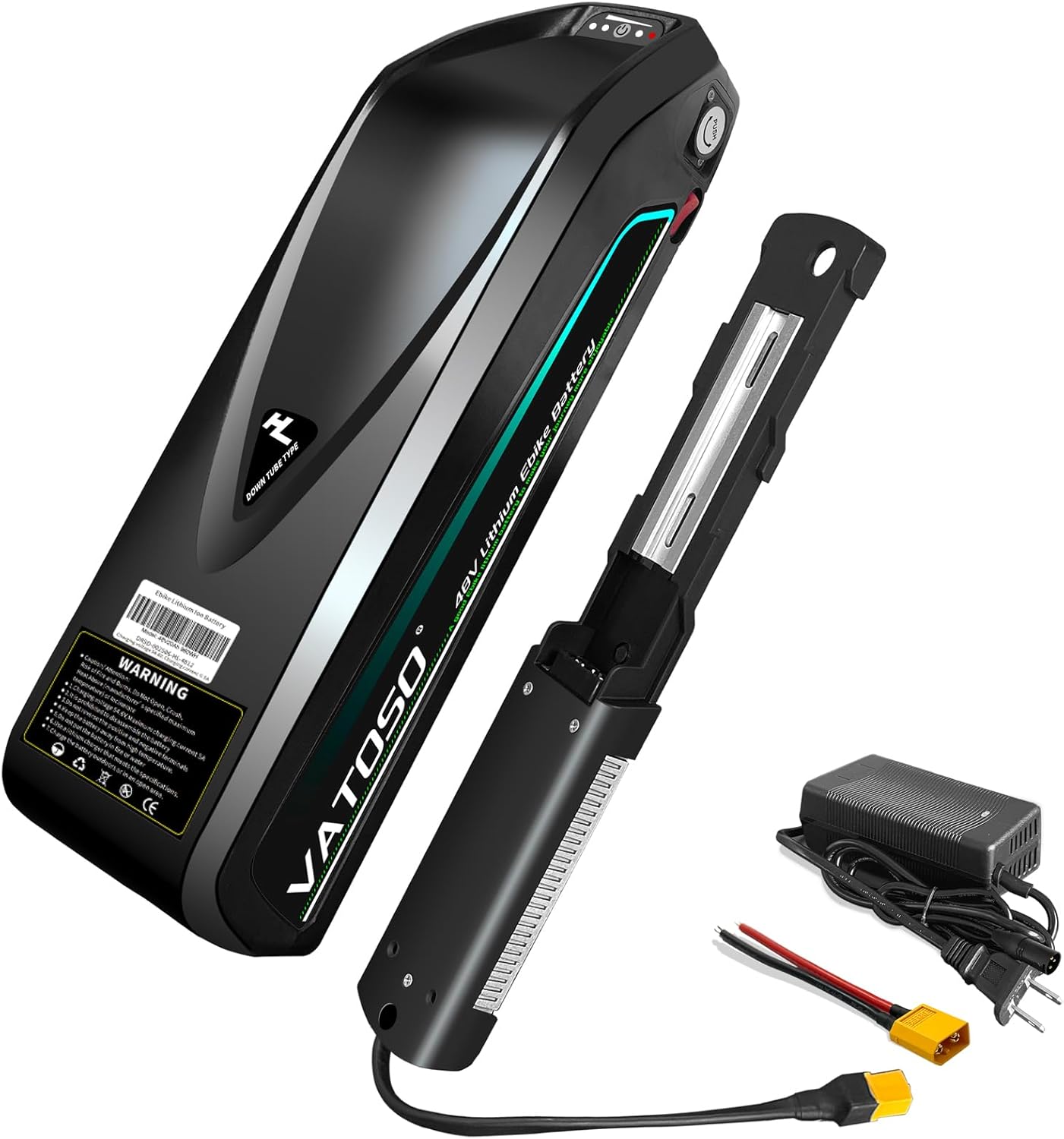 48V Lithium Ebike Battery, w/ 30A BMS, for Electric Bicycles & E-Motorcycles(100W-1500W), Includes 2A Charger XT60 Connecting Wire and Base (48V12AH)