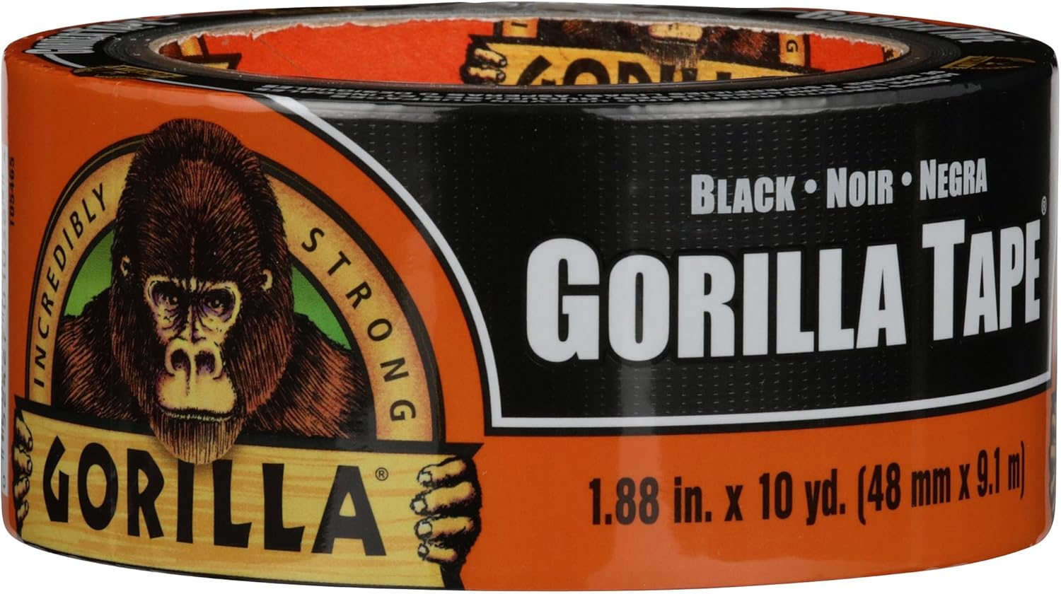 Gorilla Gorilla Tape, 3" Core, 1.88" x 10 yds, Black