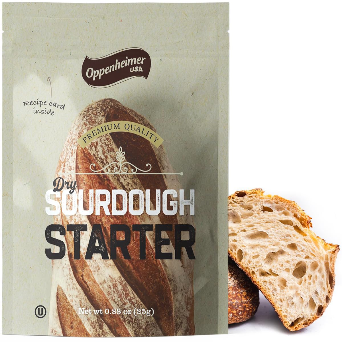 Sourdough Starter, San Francisco Style activated in less Than 48 Hours. Premium Quality INSTANT, Perfect for Sourdough Bread, Challah, Loaf, Biscuits, Pretzels, Kosher Certified, 0.88oz (25g)