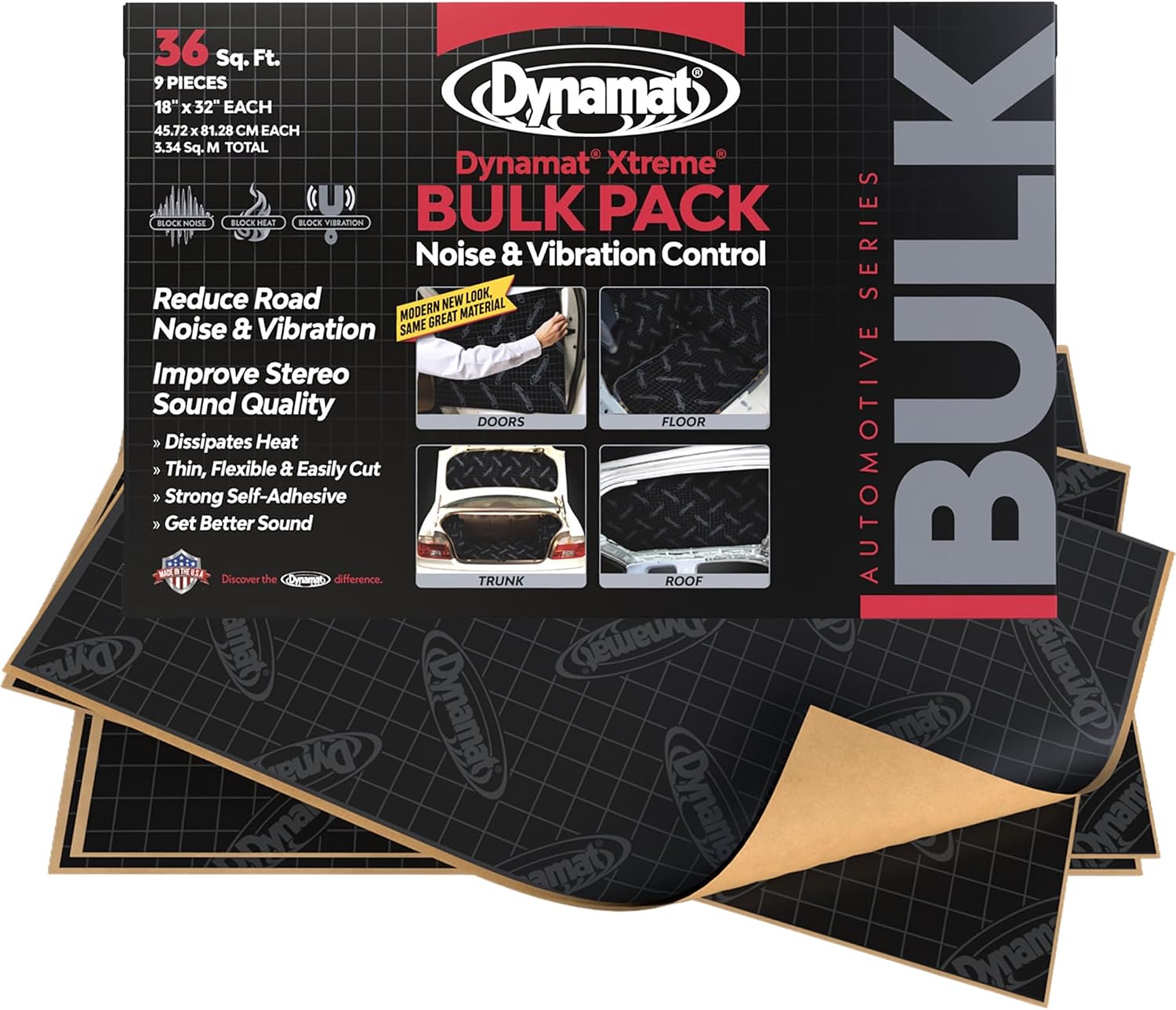 Dynamat Xtreme Sound Deadening Mat – Bulk Pack, 36 Sq Ft, 9 Sheets