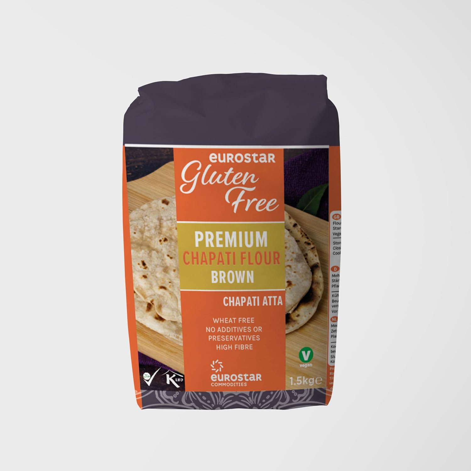 Eurostar Chapati Atta Gluten Free Flour (Brown, 8x1.5kg)