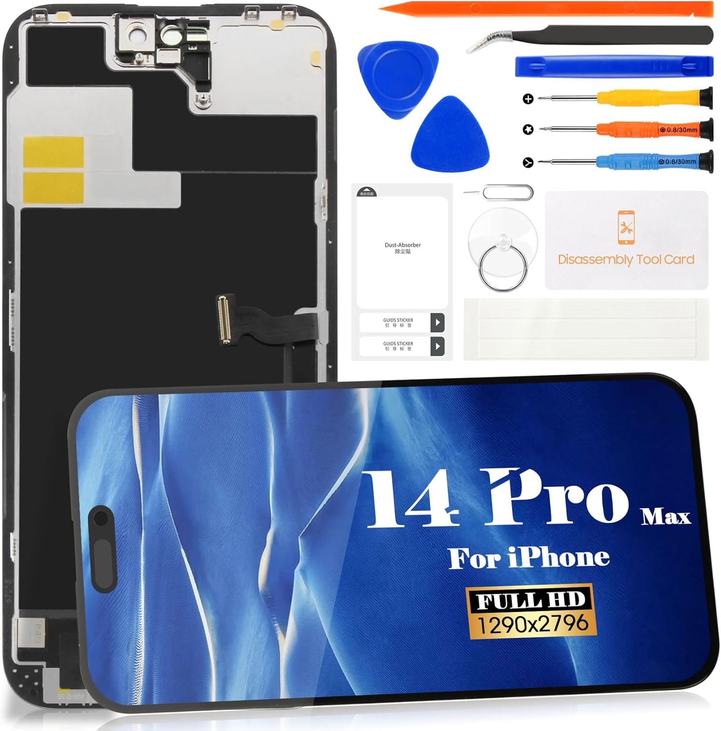 TFT for iPhone 14 Pro Max Screen Replacement for iPhone 14 Pro Max COF LCD Digitizer Repair for iPhone 14 Pro Max A2894 Touch Screen Display Assembly A2651 A2893 A2895 A2894 Black (Not Original)