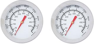 Mtsooning 2PCS BBQ Temperature Gauge, 2 Inch 1000° F Thermometer, Stainless Steel Heat Indicator for Lamb Beef Cooking Oven Wood