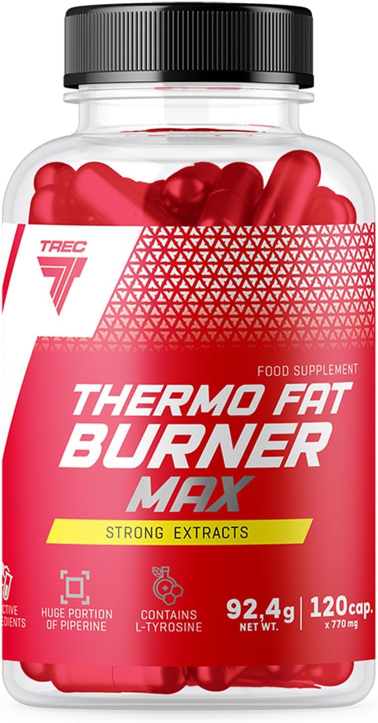 TREC Nutrition Thermo Fat Burner Max 120tab - Boost Metabolism, Natural Thermogenic Complex with Guarana, Green Coffee, White & Green Tea - L-Carnitine & Chromium for Effective Weight Management