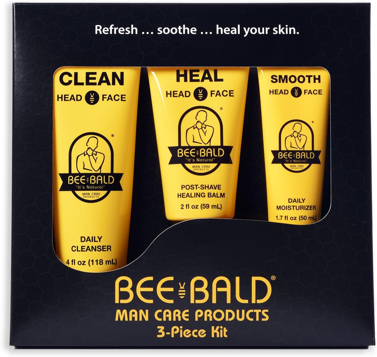 Bee Bald 3 Piece Daily Skin Care Regimen Kit