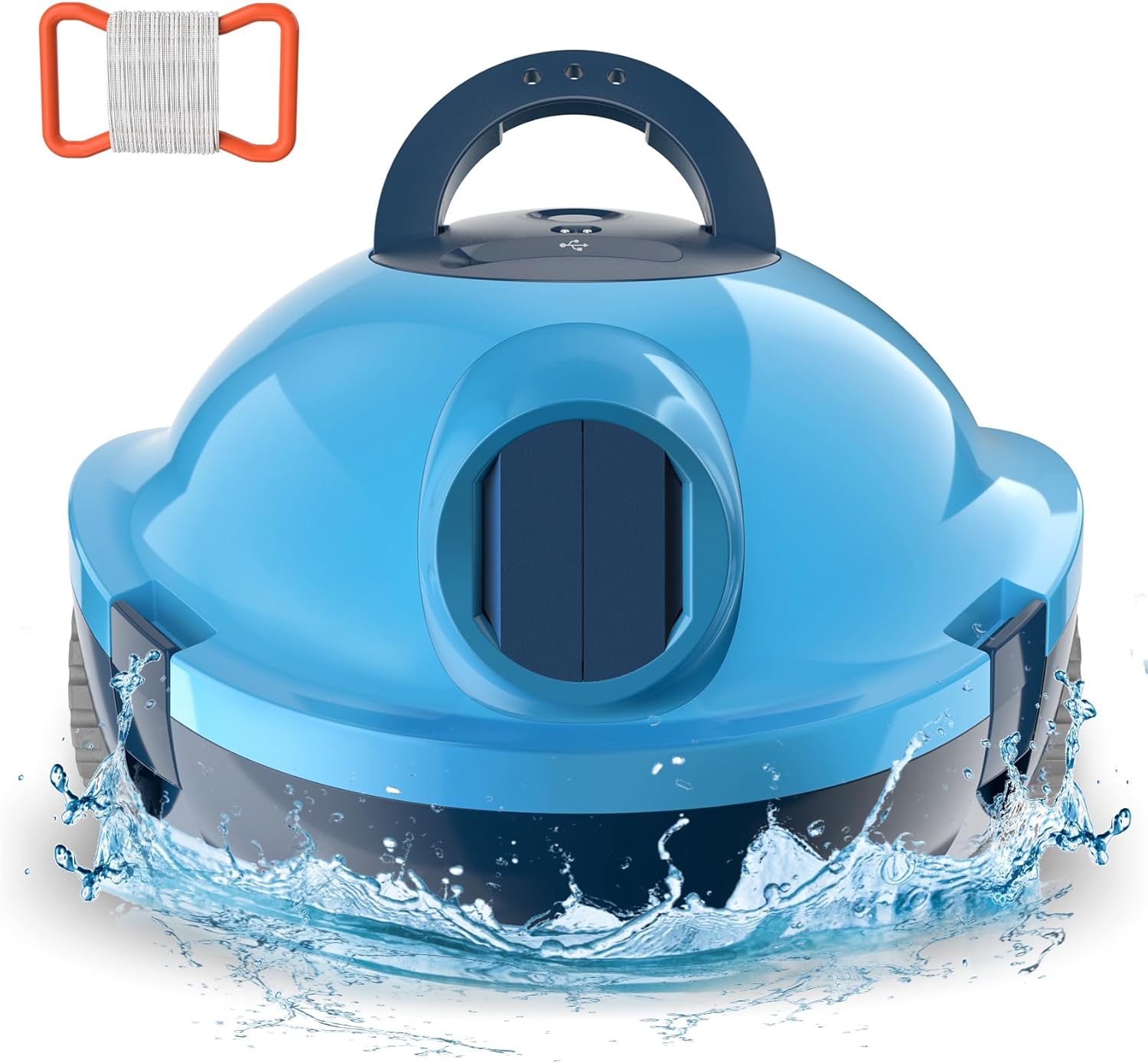 Y10 Cordless Robotic Pool Cleaner Automatic Vacuum - 90 Mins Runtime, Powerful Suction, Self-Parking, Lightweight for Above/Inground Pools Up to 65ft/1100 Sq.Ft, Lakeblue