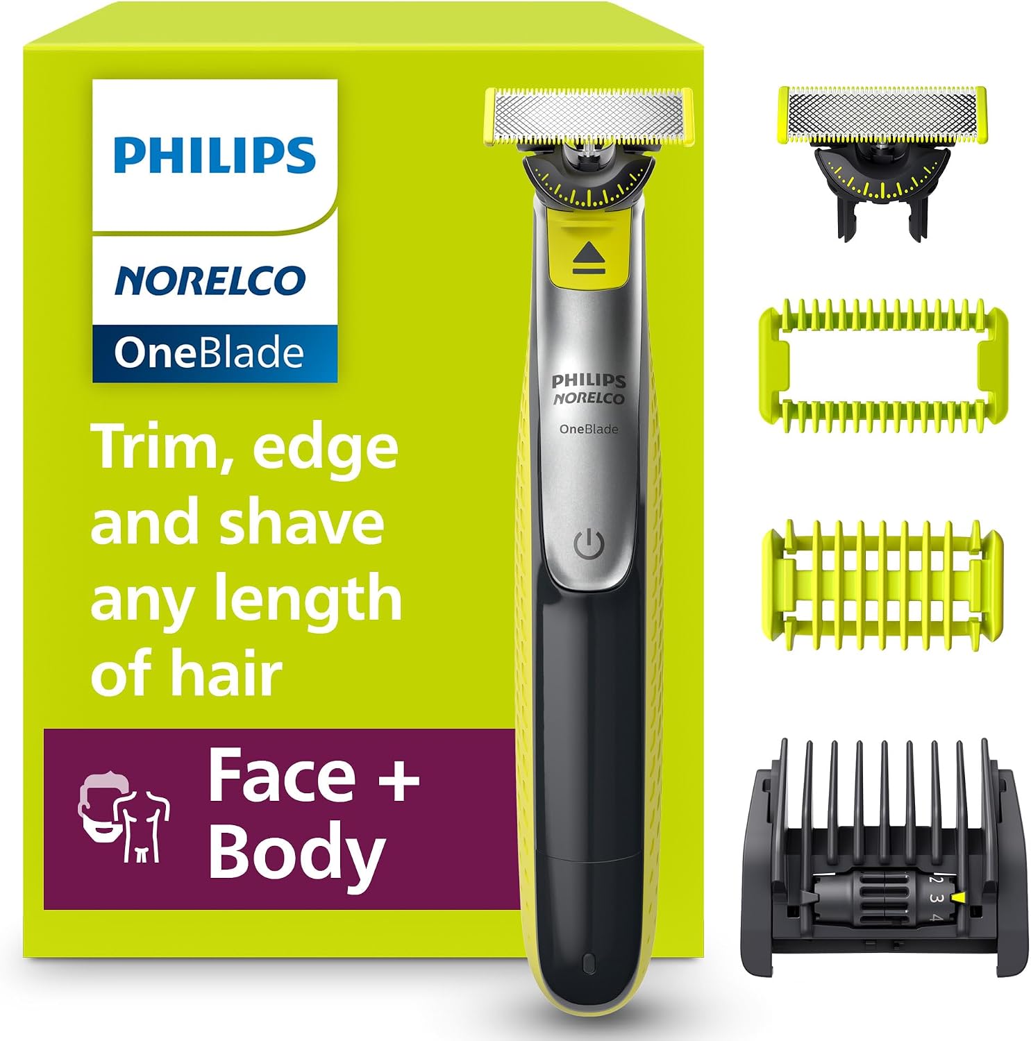 Philips Norelco OneBlade 360 Hybrid Face + Body Trimmer and Shaver