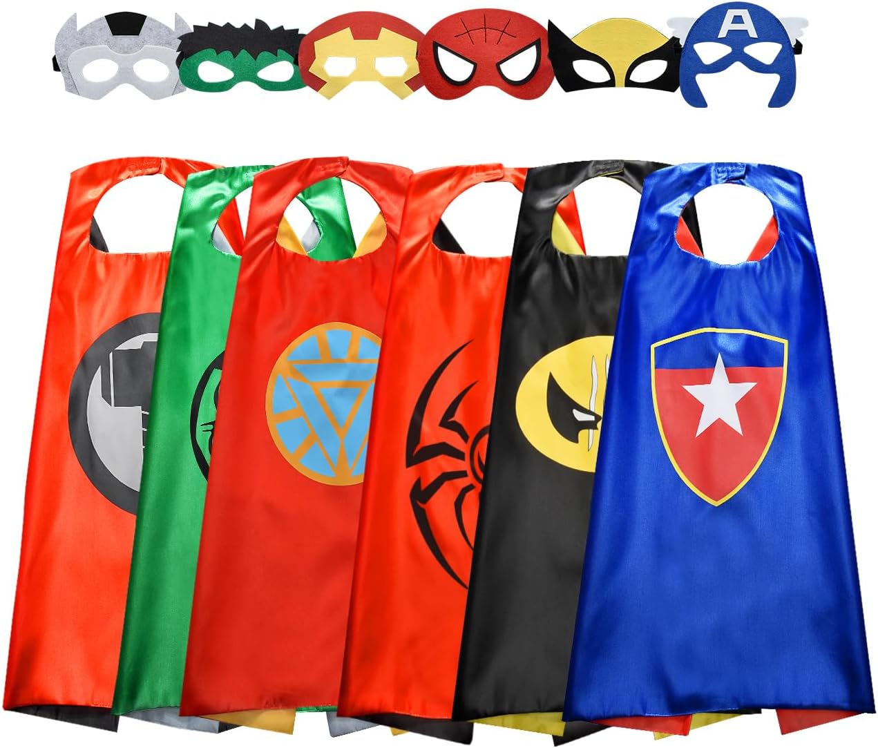 Hikidye Kids Themed Capes & Masks, Dress-Up Costume Kit for Birthday Party & Role Play, Toys & Gifts for Boys Girls Age 3+