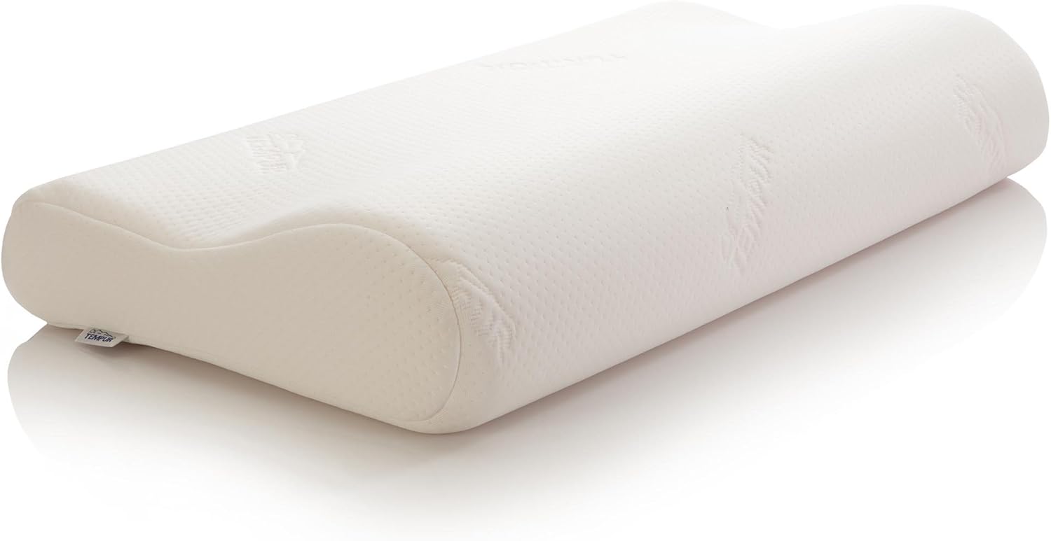 Tempur Original Pillow - Medium Firmness, Ergonomic Memory Foam Neck Support Pillow for Small/Medium Frames, Side and Back Sleepers with Washable Cover (61 x 31 x 10/7 cm), Cream