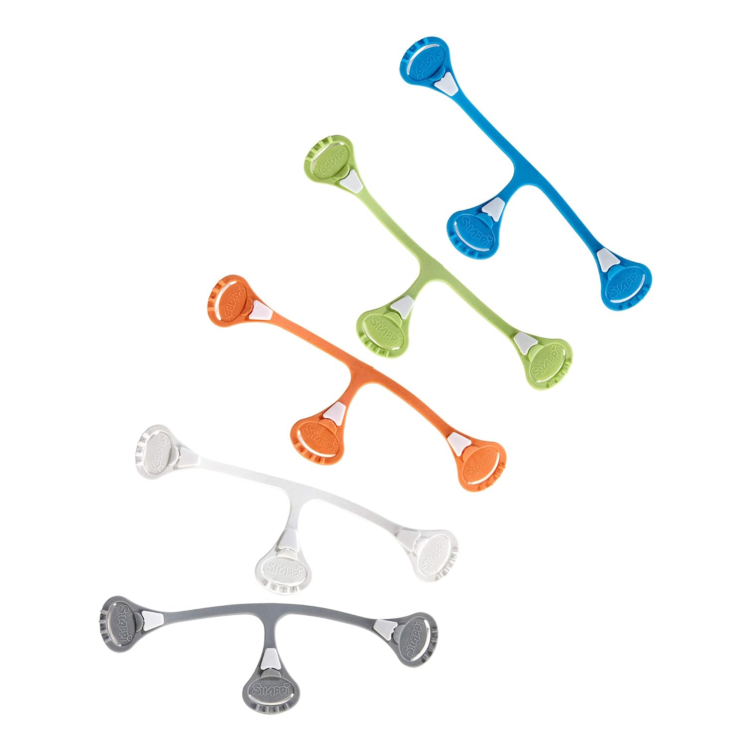 [Toddler Size (Size 2) 5-Pack] Snappi Cloth Diaper Fasteners - Replaces Diaper Pins - Use with Cloth Prefolds and Flats