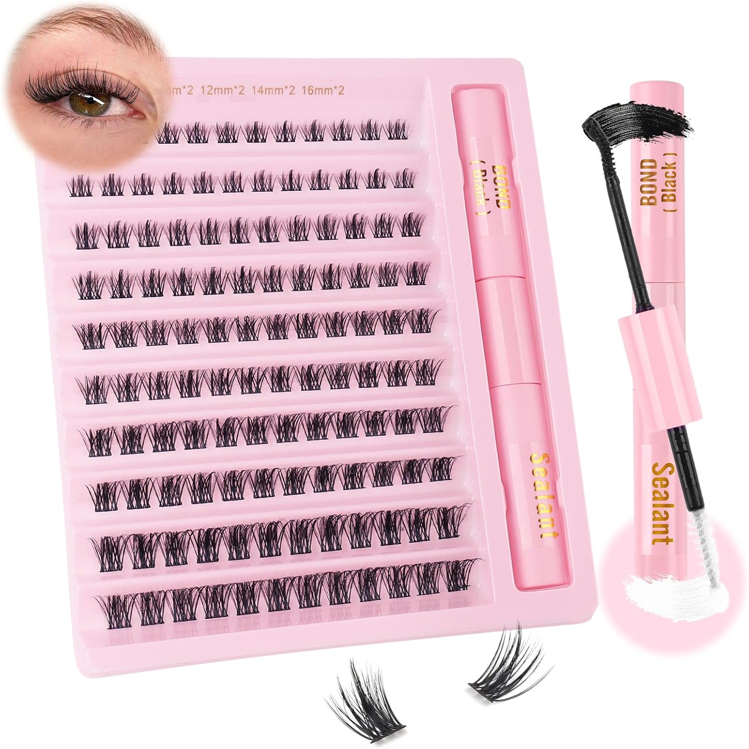 Sixstarhair Cluster Lashes Kit with Bond & Seal Individual Eyelashes 120pcs