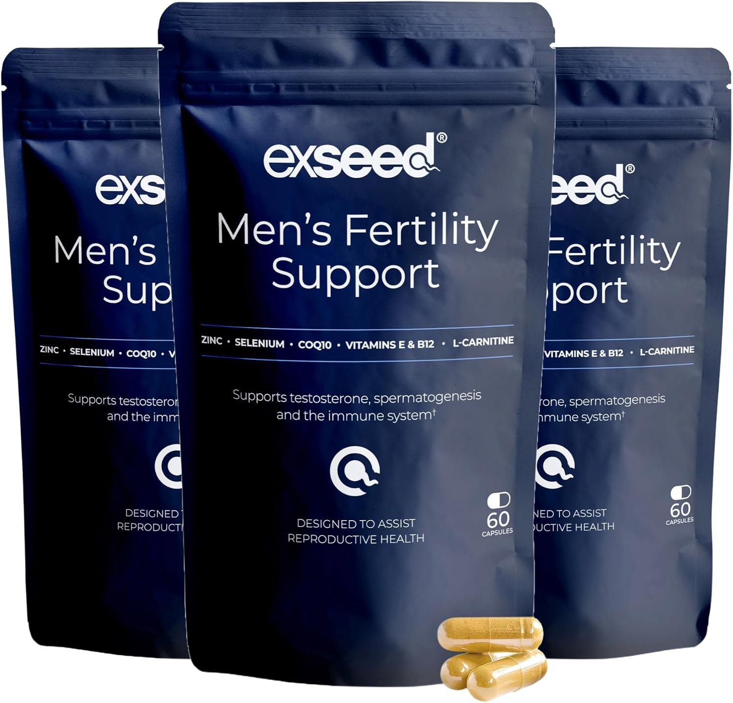ExSeed Multivitamin Tablets for Men - Daily Supplements for Male Fertility Support & Sperm Health - Semen Quality Booster - Antioxidant Rich Immune Health Supplements - Enhanced Sperm Progression