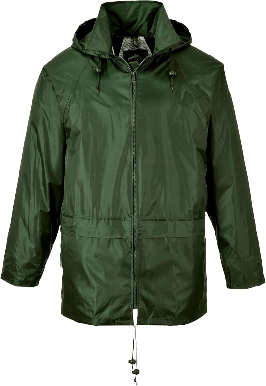 Portwest S440 Men's Waterproof Rain Jacket - Lightweight Durable Hooded Weather Protection Safety Jacket Black, 4X-Large
