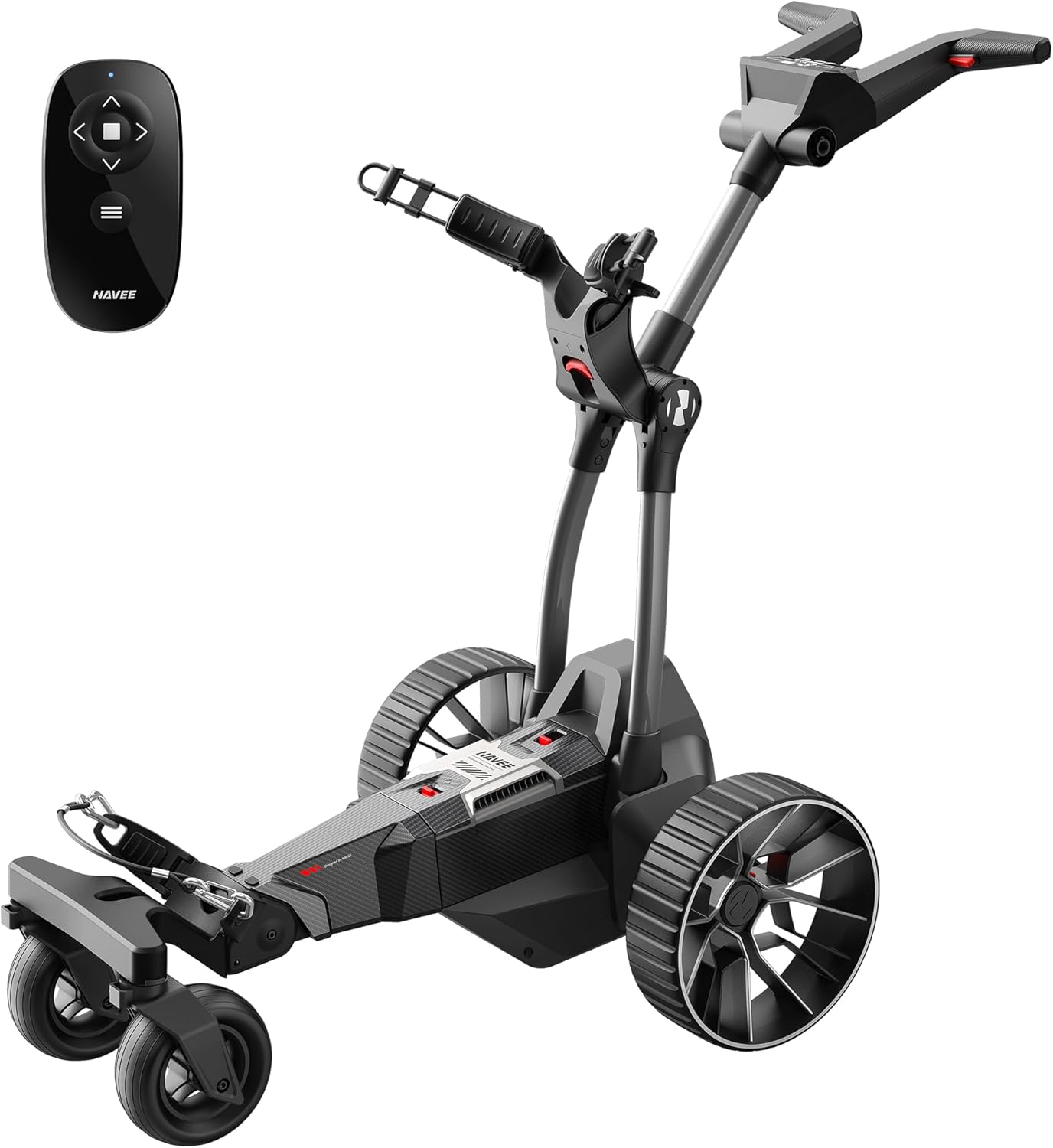 NAVEE Birdie 3X Electric Golf Cart with Remote, 36 Hole Battery, Follow Me Electric Golf Push Carts, All Terrain Wheels, Smart Power Assist, Super Compact Golf Cart Electric Vehicle