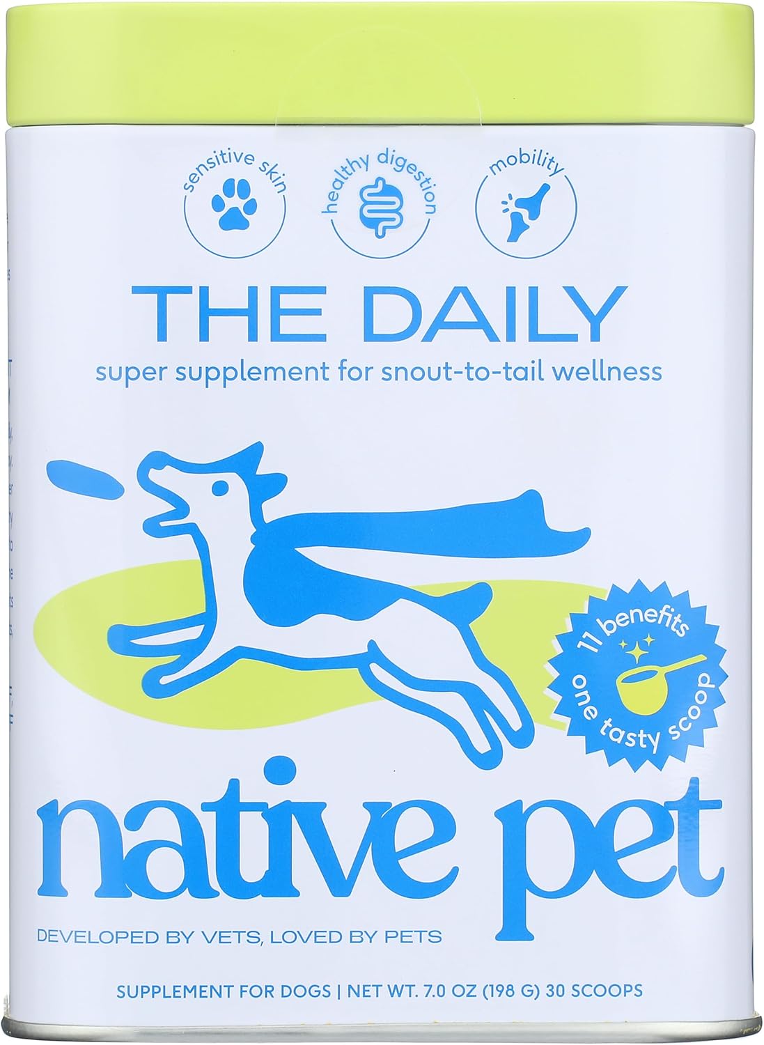 Native Pet The Daily Powder Dog Supplement, Gluten Free, 7 Ounce (Pack of 6)