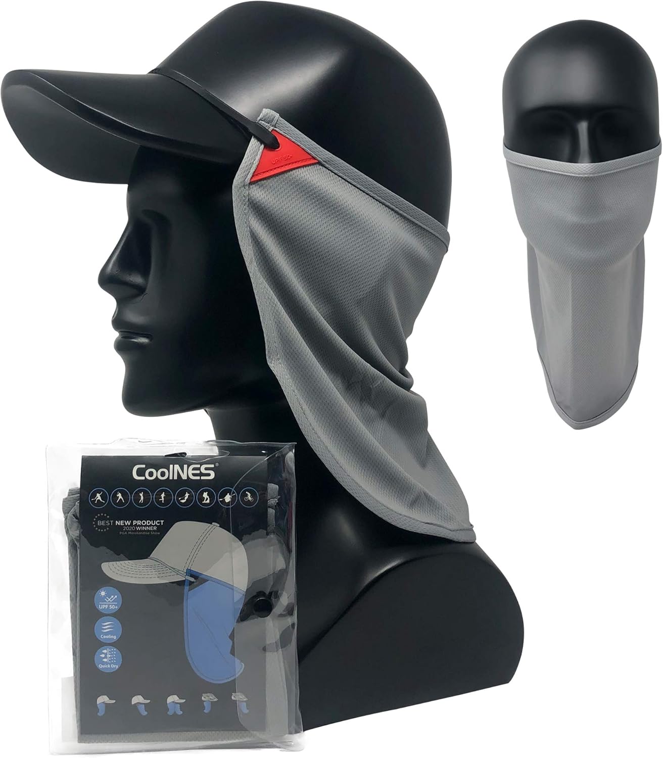 UV Sun Protection Neck Drape Adjustable Multifunctional 2 in 1 Face Covering for Outdoor Fishing - Unisex