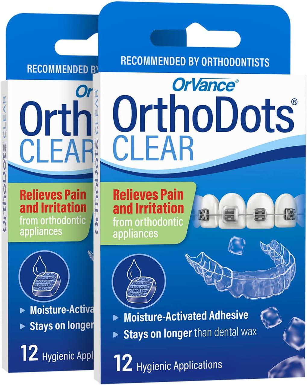 OrthoDots CLEAR Wax Alternative, Sticks Better Than Dental Wax 2pk (24ct)
