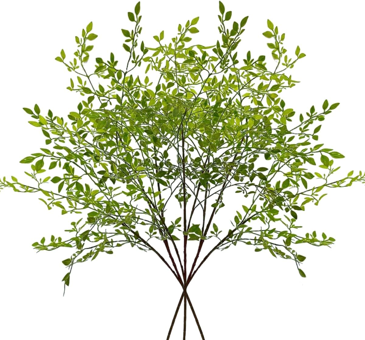 Artificial Plants 3PCS Artificial Ficus Branches Green Nandina 43" Tall Faux Plants Artificial Greenery Stems Fake Ficus Twig Plants for Vase Wedding Home Office Decor, Green