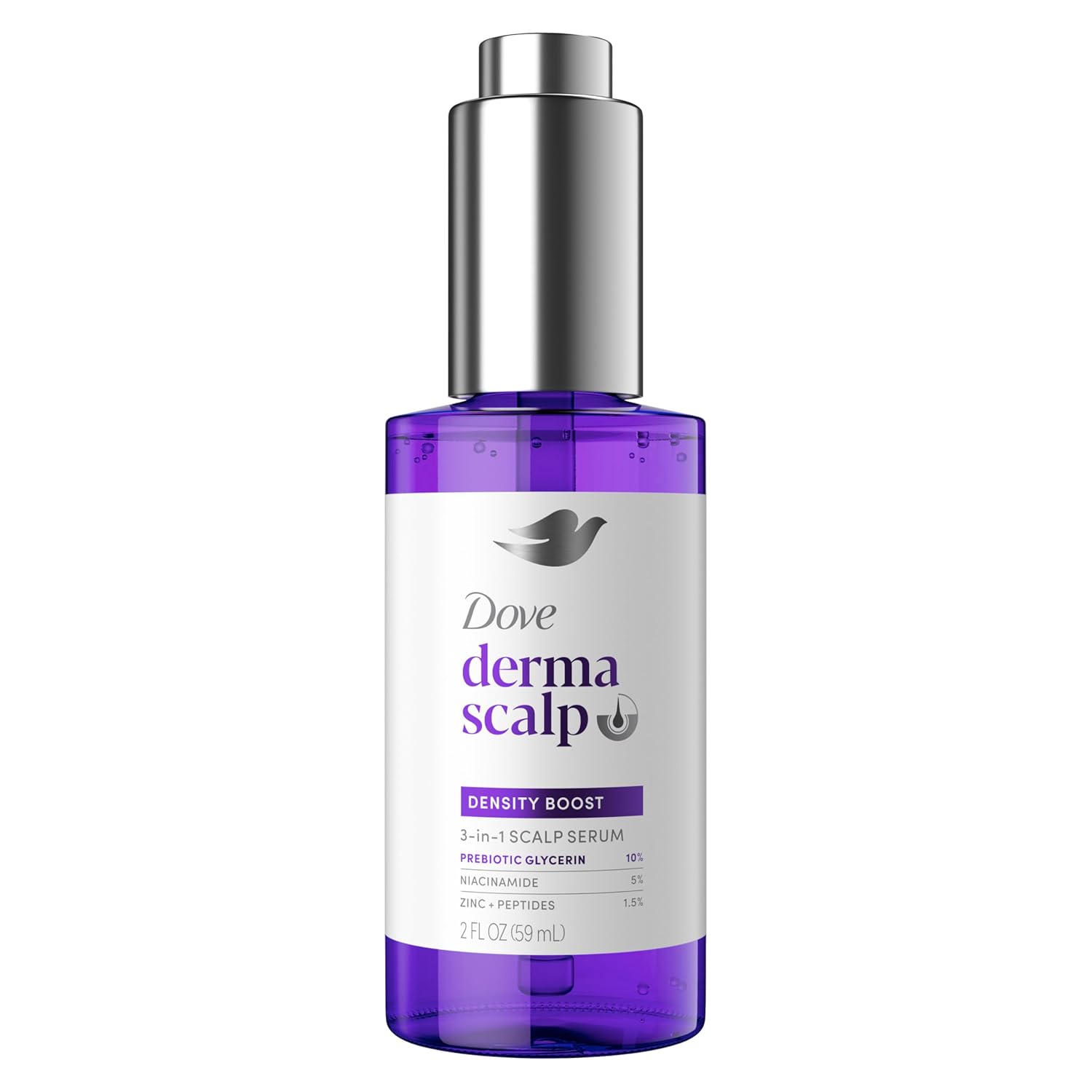 Dove Derma Scalp Density Boost 3-in-1 Scalp Serum 1 ct With Prebiotic Glycerin, Zinc + Peptides, and Niacinamide For Breakage And Hair Thinning 2 oz