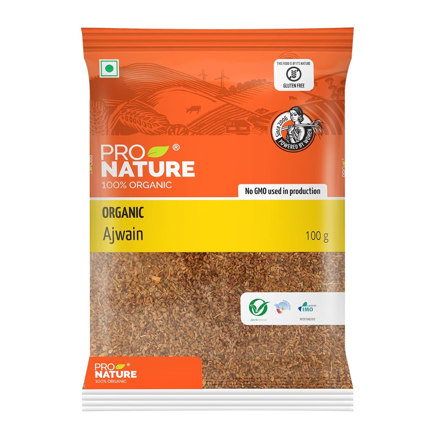 100% Organic Ajwain Ajowan, Seeds, 100 Gram