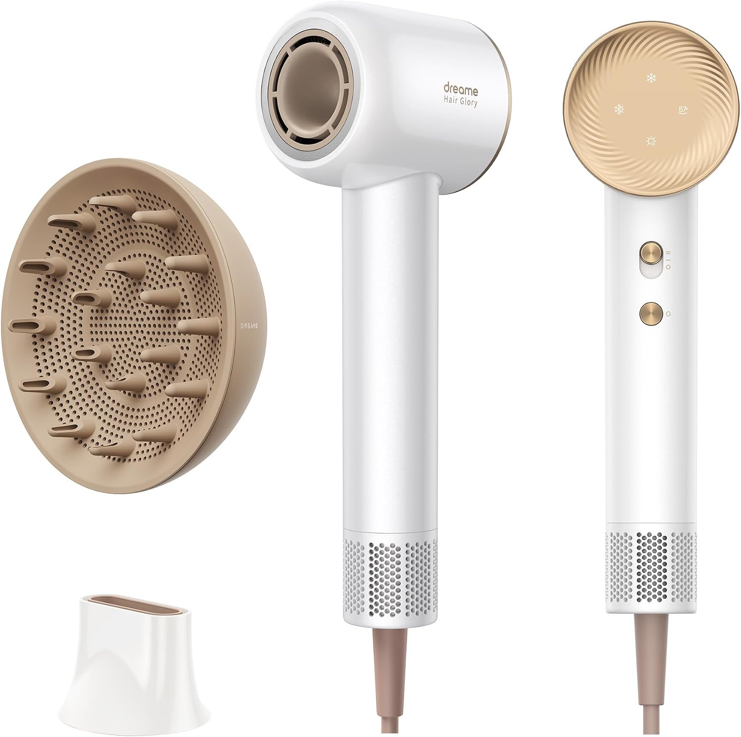 DREAME Hair Glory Combo High-Speed Hair Dryer, 70 m/s High Air Speed