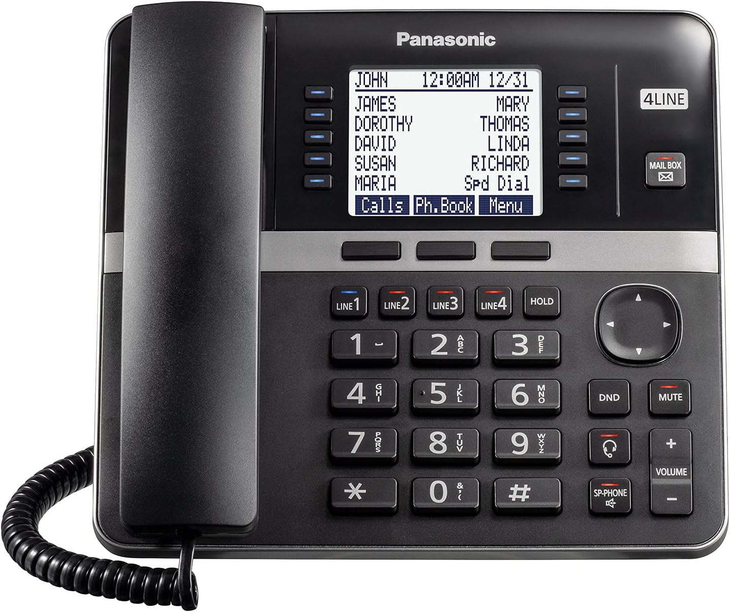 Panasonic Office Phone, Corded Extension Desk Phone Accessory to Connect Wirelessly to Expandable Base Station - KX-TGWA40B (Black)